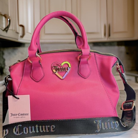 Juicy Couture Handbags - Juicy Couture Los Angeles NWT Pink Signature Juicy Satchel Crossbody Bag (P060)